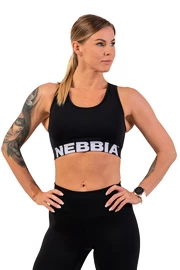 Biustonosz damski Nebbia Medium Impact Cross Back Sports Bra 410 black