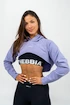 Bluza damska Nebbia GYM TIME Designer Cropped Hoodie purple