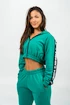 Bluza damska Nebbia ICONIC Cropped Zip-Up Hoodie green