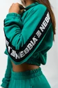 Bluza damska Nebbia ICONIC Cropped Zip-Up Hoodie green