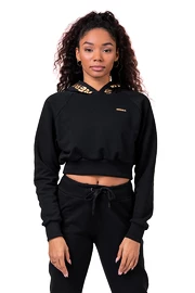 Bluza damska Nebbia Intense Golden Crop hoodie 824 black