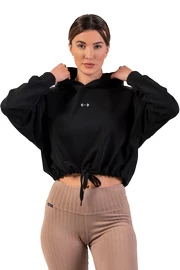 Bluza damska Nebbia Loose Fit Crop Hoodie black