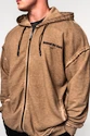 Bluza męska Nebbia  Washed-off Zip Up Hoodie GYM BRO Light Brown