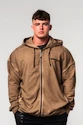 Bluza męska Nebbia  Washed-off Zip Up Hoodie GYM BRO Light Brown