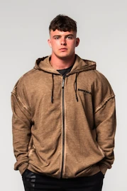 Bluza męska Nebbia Washed-off Zip Up Hoodie GYM BRO Light Brown