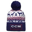 Czapka CCM Holiday Pom Knit B Navy Senior