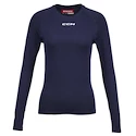 Damska koszulka kompresyjna CCM  LS Training Tee Navy Senior