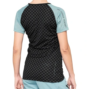 Damska koszulka rowerowa 100%  Airmatic Women's Jersey Seafoam Checkers