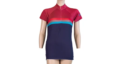 Damska koszulka rowerowa Sensor  Cyklo Summer Stripe Blue/Lilla