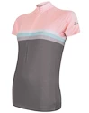 Damska koszulka rowerowa Sensor  Cyklo Summer Stripe Grey/Pink XL