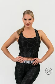 Damski podkoszulek Nebbia NATURE-INSPIRED Sporty crop top “Racer back” black