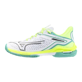 Damskie buty tenisowe Mizuno Wave Exceed Tour 6 CC White/Black/Mizuno Neo Lime