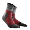 Damskie skarpety kompresyjne CEP Hiking Light Merino Mid Cut Berry/Grey  II