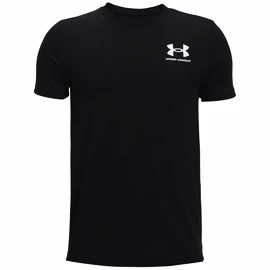 Koszulka chłopięca Under Armour Sportstyle Left Chest SS Black