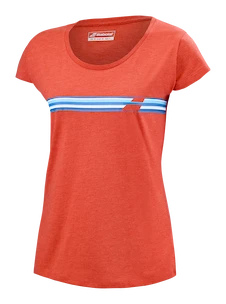 Koszulka damska Babolat  Exercise Stripes Tee Poppy Red S