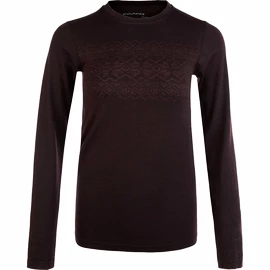 Koszulka damska Endurance Yalia Seamless Wool Print LS Baselayer Dark Purple