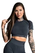 Koszulka damska Gym Glamour  Crop-Top s krátkým rukávem Dark Grey Ombre