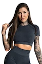 Koszulka damska Gym Glamour  Crop-Top s krátkým rukávem Dark Grey Ombre M