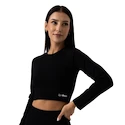 Koszulka damska GymBeam  FLO Ribbed CropTop Black