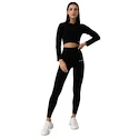 Koszulka damska GymBeam  FLO Ribbed CropTop Black