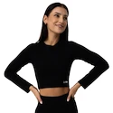 Koszulka damska GymBeam  FLO Ribbed CropTop Black