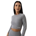 Koszulka damska GymBeam  FLO Ribbed CropTop Grey