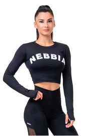 Koszulka damska Nebbia Hero Sporty Hero crop top long sleeve black