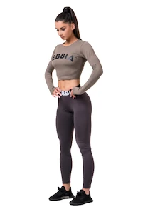 Koszulka damska Nebbia Hero Sporty Hero crop top long sleeve mocha