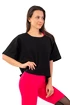 Koszulka damska Nebbia  Organic Cotton Loose Fit “The Minimalist” Crop Top 417 black