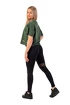 Koszulka damska Nebbia  Organic Cotton Loose Fit “The Minimalist” Crop Top 417 dark green