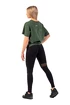 Koszulka damska Nebbia  Organic Cotton Loose Fit “The Minimalist” Crop Top 417 dark green