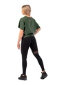 Koszulka damska Nebbia  Organic Cotton Loose Fit “The Minimalist” Crop Top 417 dark green