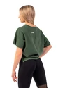 Koszulka damska Nebbia  Organic Cotton Loose Fit “The Minimalist” Crop Top 417 dark green