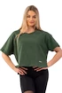 Koszulka damska Nebbia  Organic Cotton Loose Fit “The Minimalist” Crop Top 417 dark green M/L