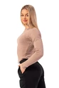 Koszulka damska Nebbia  Organic Cotton Ribbed Long Sleeve Top 415 brown