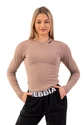 Koszulka damska Nebbia  Organic Cotton Ribbed Long Sleeve Top 415 brown