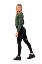 Koszulka damska Nebbia  Organic Cotton Ribbed Long Sleeve Top 415 dark green