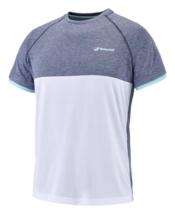 Koszulka dziecięca Babolat  Play Crew Neck Tee Boy White/Blue 6 - 8 lat