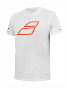 Koszulka dziecięca Babolat  Strike Cotton Tee Jr White/Strike Red 8 - 10 lat