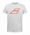 Koszulka dziecięca Babolat  Strike Cotton Tee Jr White/Strike Red 8 - 10 lat