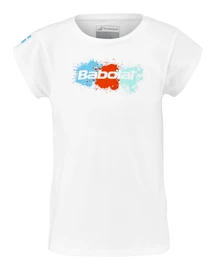 Koszulka dziewczęca Babolat Exercise Cotton Tee Girl White