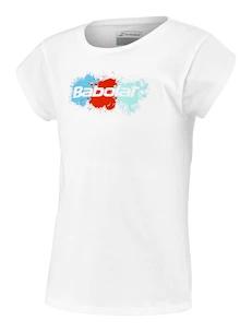 Koszulka dziewczęca Babolat  Exercise Cotton Tee Girl White 6 - 8 lat