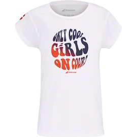 Koszulka dziewczęca Babolat Exercise Cotton Tee Girl White