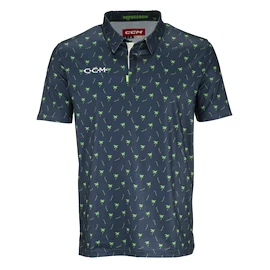 Koszulka męska CCM Golf Fitted Printed Polo Dark Midnight