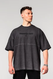 Koszulka męska Nebbia Washed-off Oversized Heavyweight Cotton T-shirt NO SHORTCUTS Black