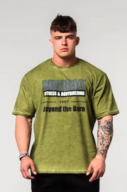 Koszulka męska Nebbia Washed-off Oversized T-shirt HERITAGE Green