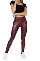 Legginsy damskie Hugz Jeans  Wine Faux Leather Biker High Waist