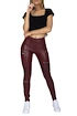 Legginsy damskie Hugz Jeans  Wine Faux Leather Biker High Waist S