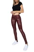 Legginsy damskie Hugz Jeans  Wine Faux Leather Biker Mid Waist