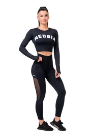 Legginsy damskie Nebbia Mesh leggings high waist black